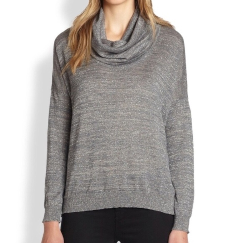 [Joie] Mildred Cowl Neck Gray Metallic Sweater